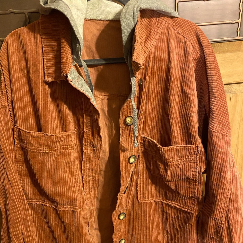 Orange hooded jacket